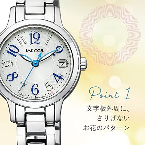 Citizen Watch Wiccan Solar Tech Waterproof Second Hand Date White KH4-912-13 Women's Silver