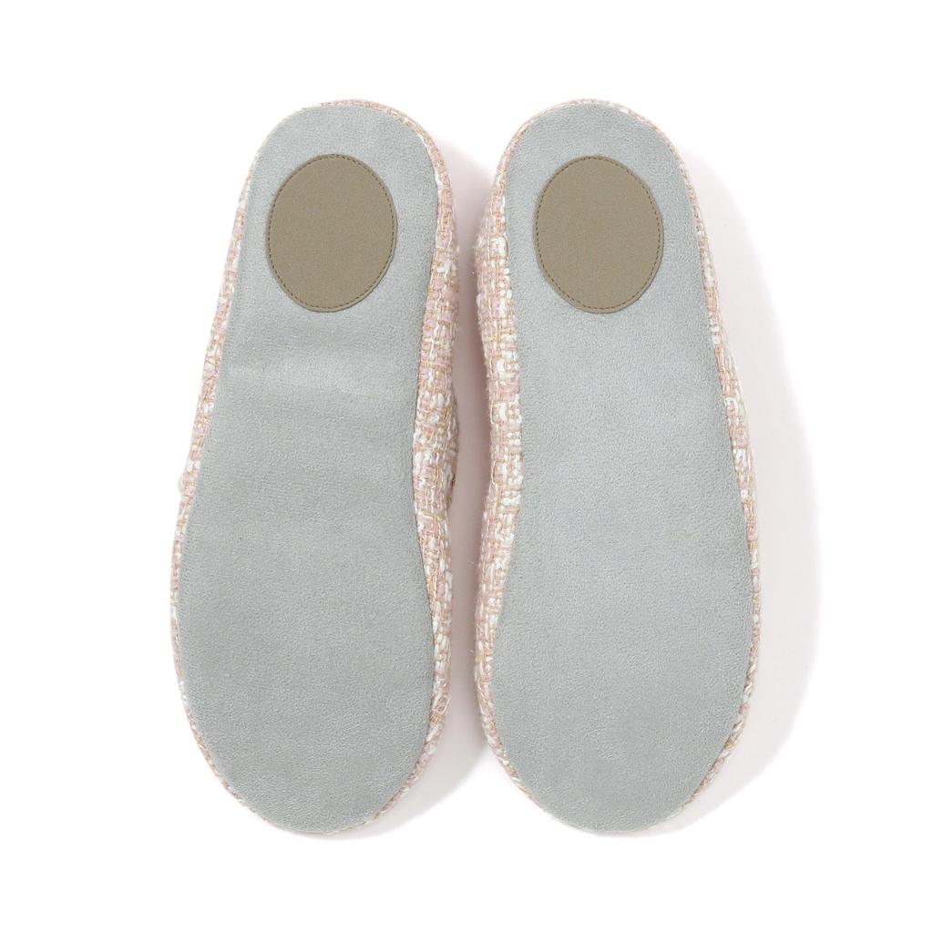 Francfranc Pocketable Room Portable Travel Compact Comes with Dedicated Pouch [Francfranc] Shoes, Tweed, Pink, Foldable, Slippers, Slippers, Storage,