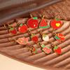 Fashionable Stainless Steel Fruit Series Strawberry & Watermelon Drip Oil Pendant Necklace/Bracelet