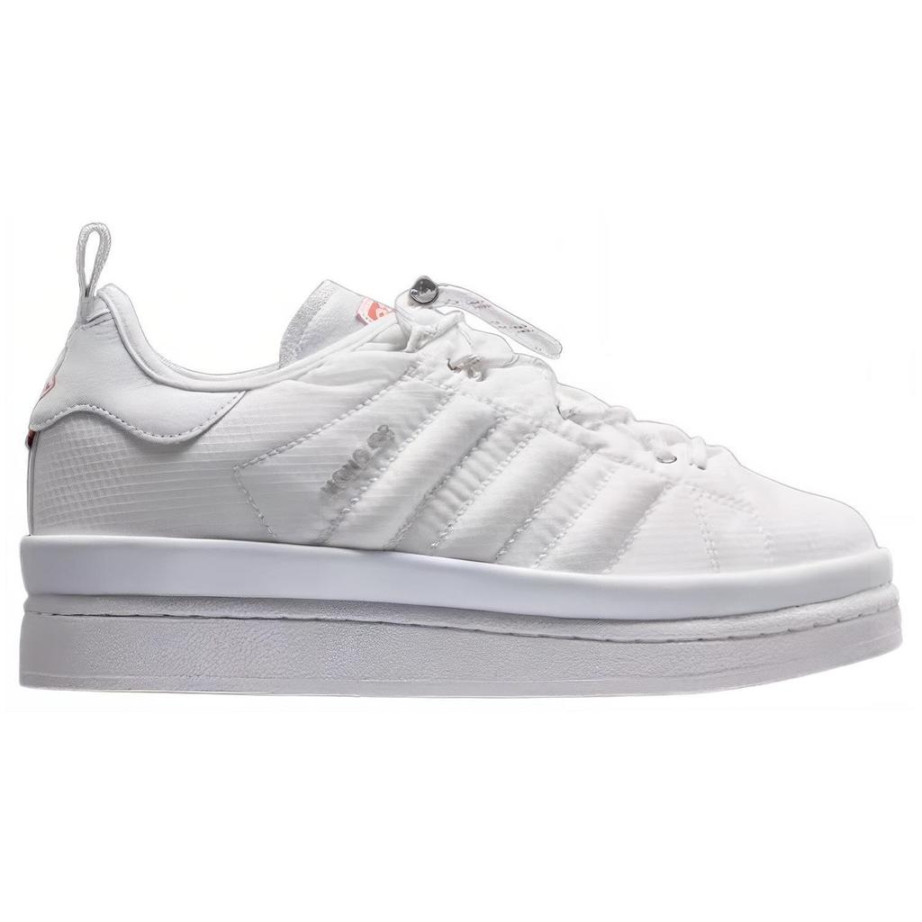Moncler X Adidas Originals Campus Leather Round Toe Lace-Up Low-Top Sneakers Unisex sneakers White I209S4M00050M3019001