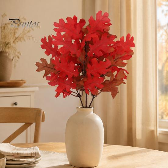 Long Lasting Decorative Plants Artificial Maple Leaves, Faux Silk Hanging Plant for Home Decor, Realistic Cascading Everlasting Tulips Decoration