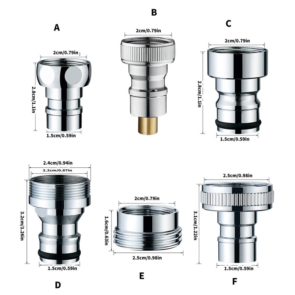 Multipurpose Brass Materials Faucet Hose Adapters for Multiple Threaded Taps Easy Installation Designs Daily Use