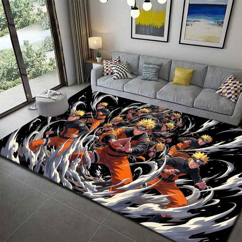 Naruto Ninja Power Scene Area Rug Durable Non-Slip Carpet for Game Room Home