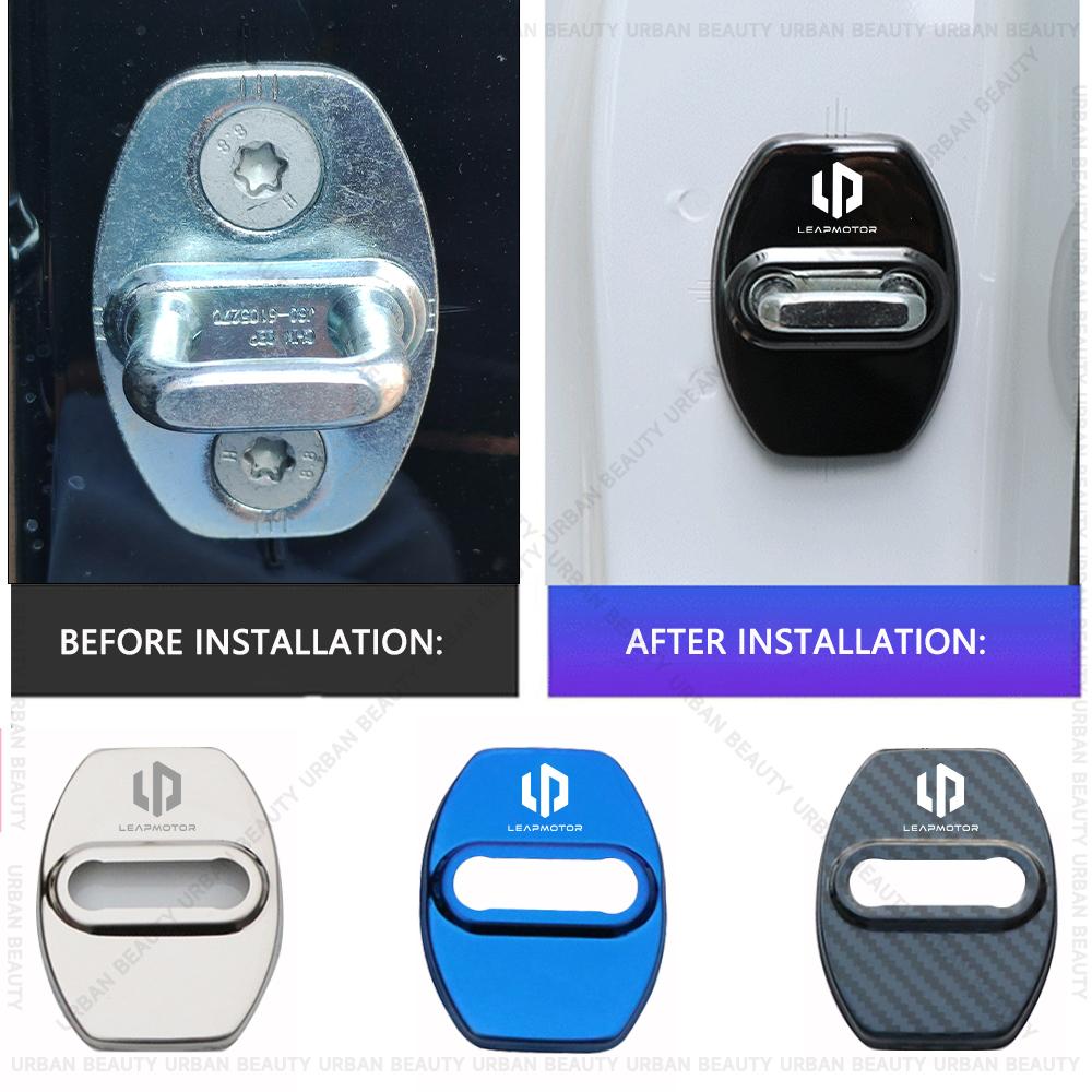 Car Door Lock Cover Auto Emblems Case for Leapmotor Leap Motor S01 C11 C01 C16 D19 A10 B10 B01 T03 B05 Car Styling Accessories