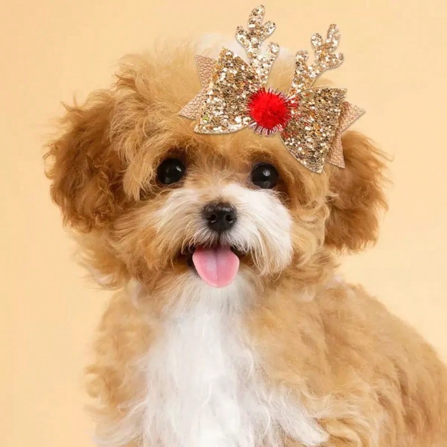 1pc Pet Dog Cat Deer Themed Hair Clips, Suitable For Daily Use/Christmas