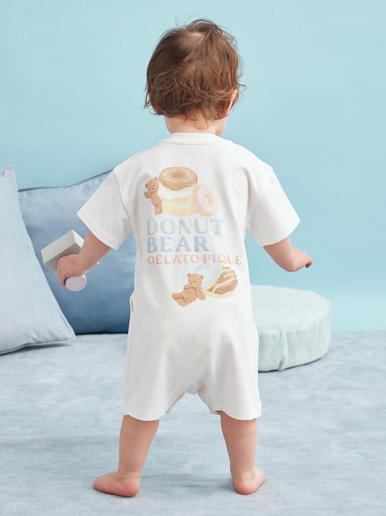 BABY Donut Bear Print Romper PBCO252495 CRM 70 [Gelato Pique]