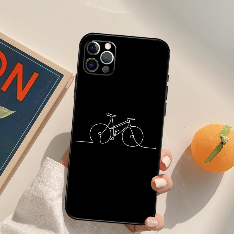 Bike Cycling Art Funda Case For iPhone 16 Pro Max 15 14 11 12 13 Pro Max Mini XR 16e 16 15 Plus Phone Cover