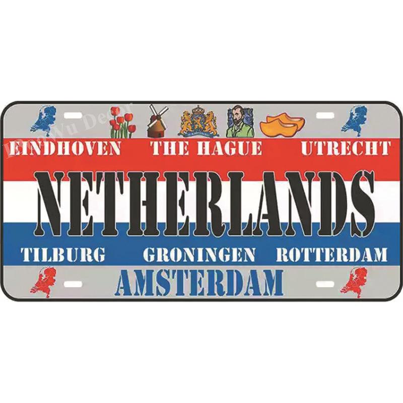 Popular City Plate Poster Vintage Wall Decor Worldwide Canada/London/Brazil Metal Tin Sign Plaques Poster 15x30cm