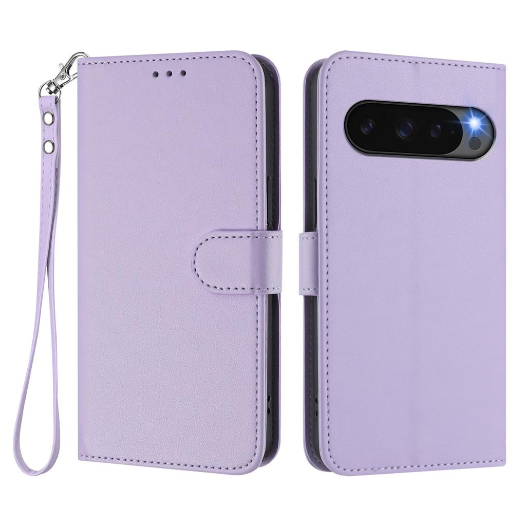 For Google Pixel 10 Pro/Google Pixel 9/Google Pixel 9 Pro/Google Pixel 10 Leather Case Wallet Stand Phone Cover with Wrist Strap