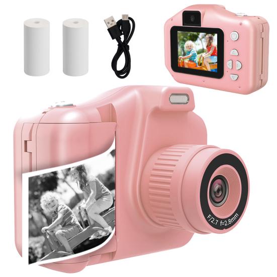 Kids Print Camera Digital Toy SLR HD-compatible Pixel with Dual Cameras Selfie Mode