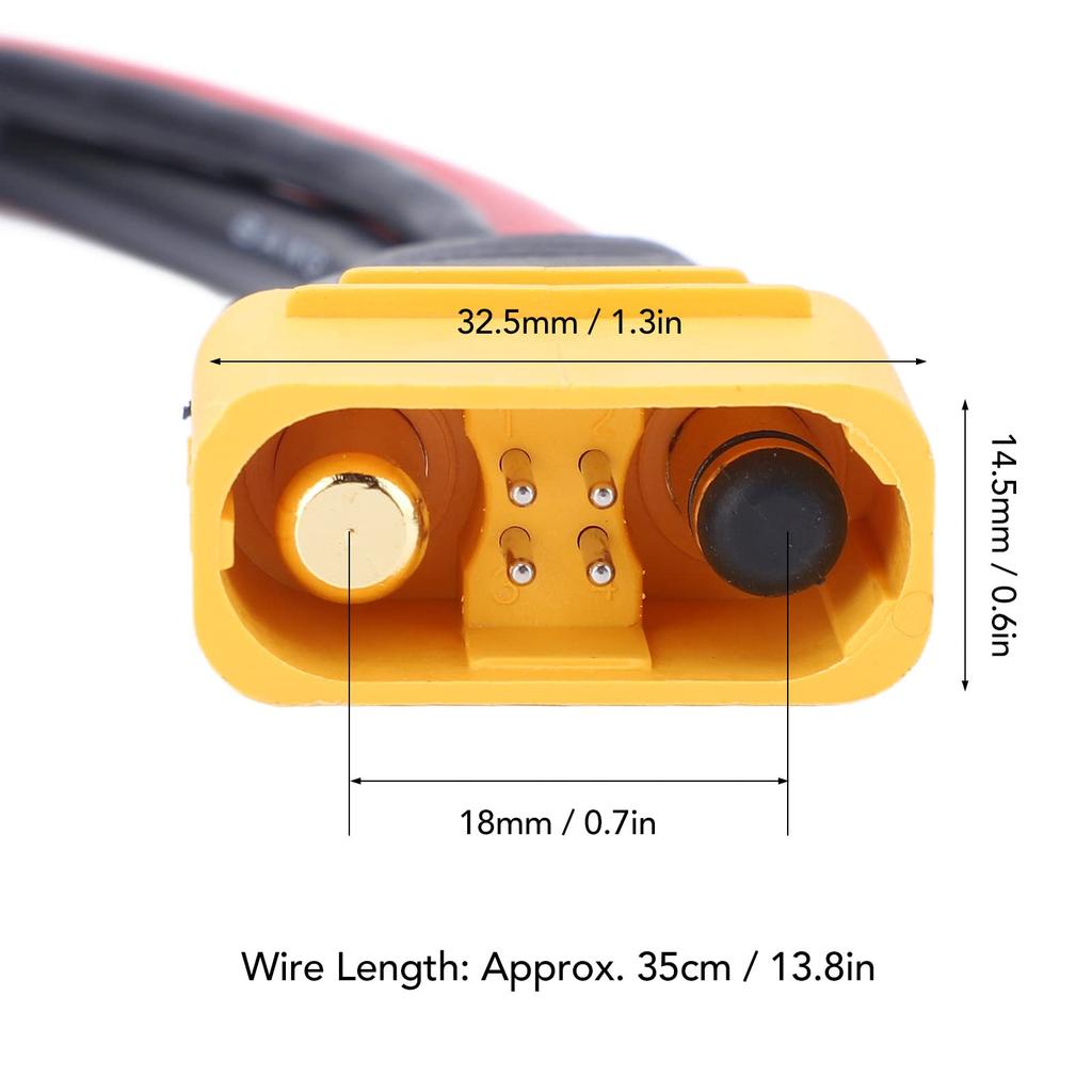 AS150U Connector, Anti-Piercing AS150U Male Plug Adapter Silicone Wire Protector 4 Signal Pins