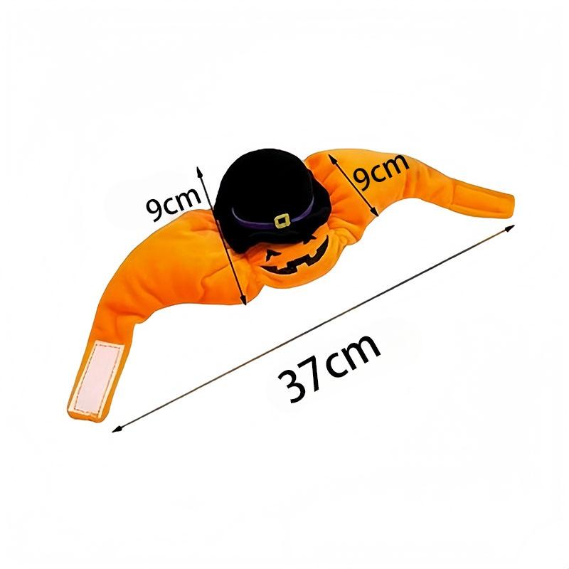 Halloween Cat Cap Pumpkin Plush Head Cover Cute Cat  Woven Warm Headdress Pet Hat Kitten  Cosplay Costume Accessories