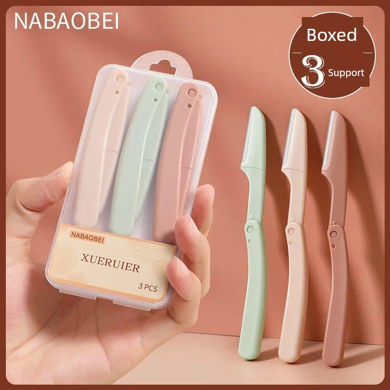 Folding Eye-Brow Knife Safety Beginner Female Eyebrow Scraping Blade Men for Women Only Full Set