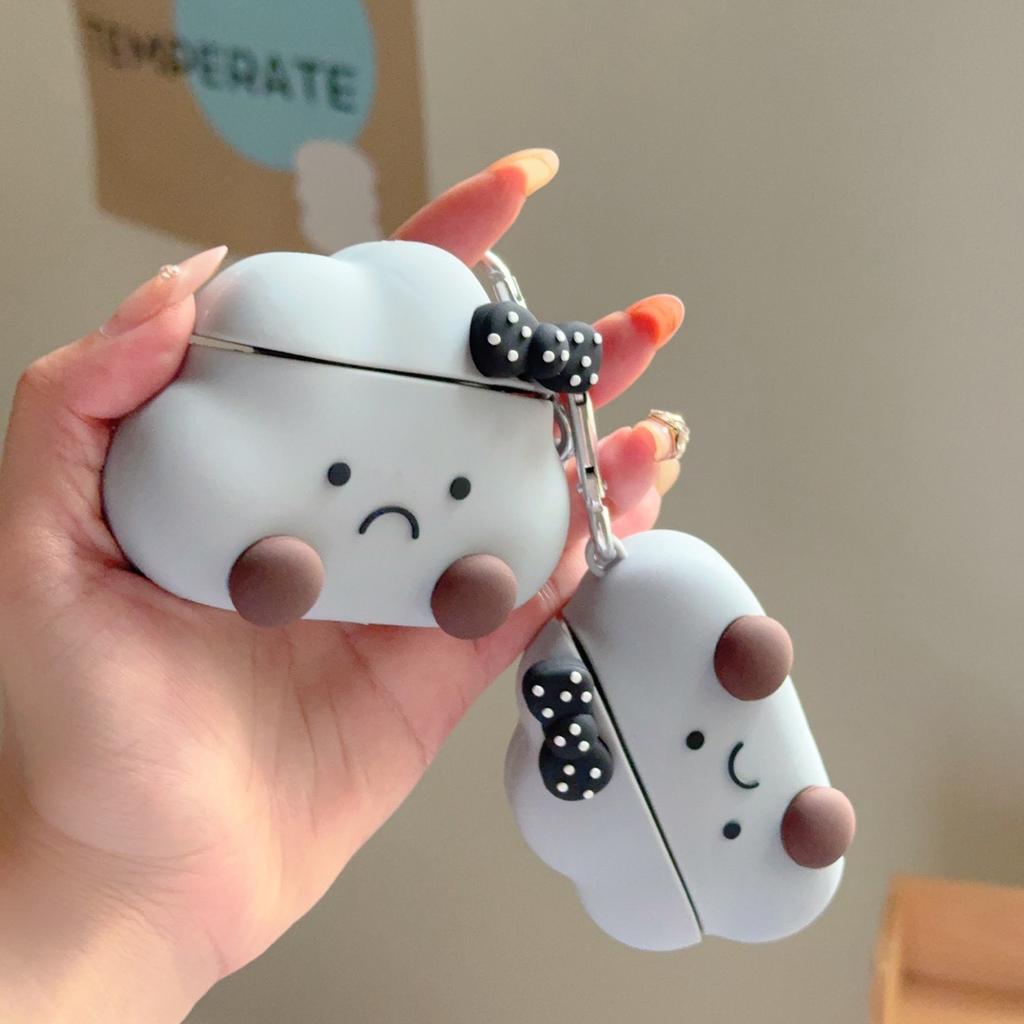 Cute Dark Cloud Expression AirPods Pro Apple Bluetooth Headset Case 1/1/1 Generation Cartoon Case for Women