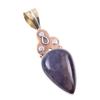 Natural Sodalite Gemstone 925 Solid Sterling Silver Two Tone Pendant 1.75" Y7s70