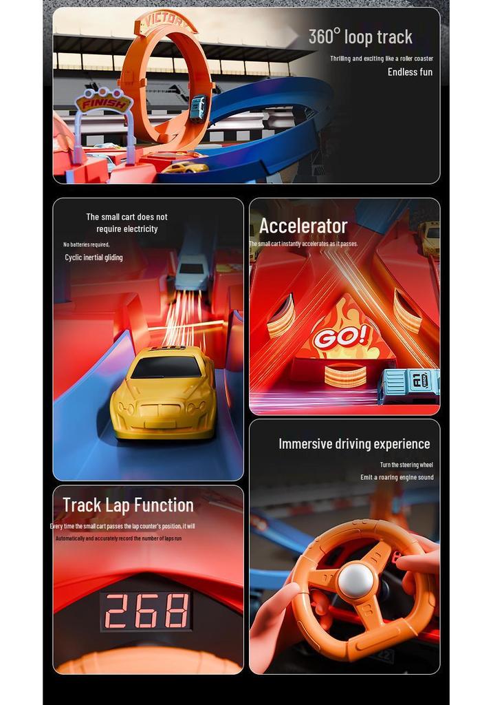 Stunt Track Electric Toy Car with Lights & Music