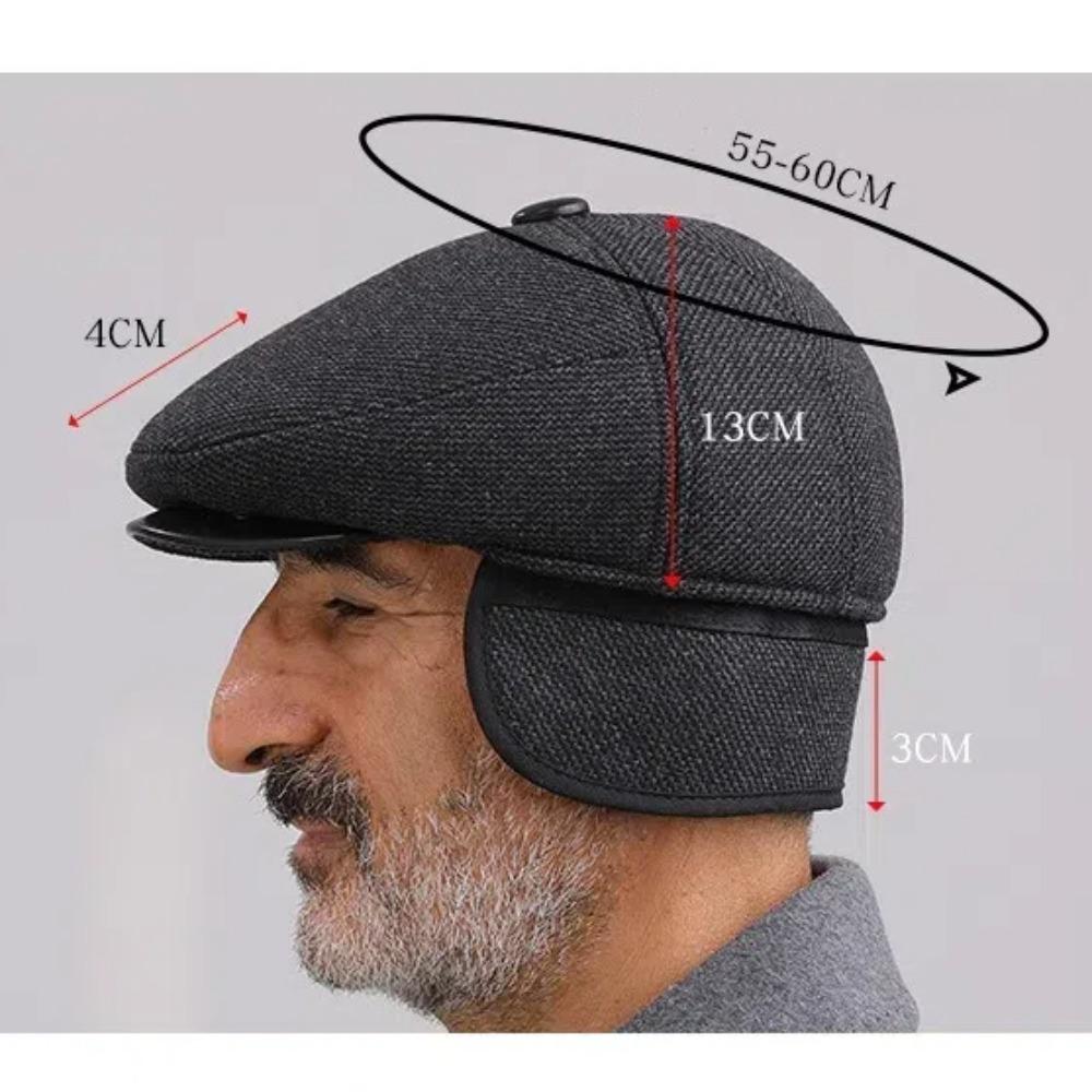 Middle Age Earflap Cap With Ear Flap Flat Caps Quality Men Berets  Men