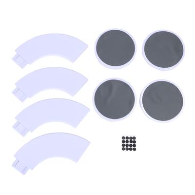 4pcs Round Tray Turntable Expandable for Rectangular Tables Dining Tables Manual Rotating Disc