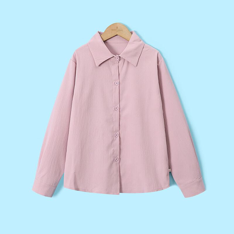 Montagut Girls' Loose Straight Long Sleeve Shirt