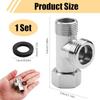 1pc Replacement 3-way Valve T-piece Water Connection For Bathroom Toilet Kitchen Household Water Pipes