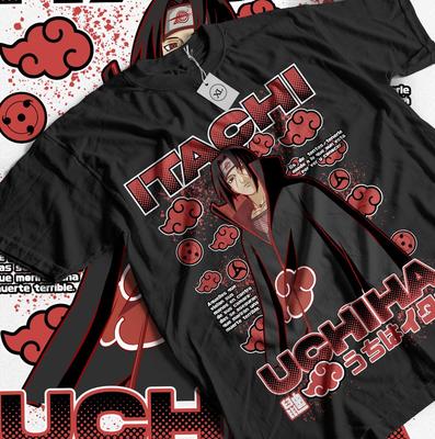Naruto Itachi Uchiha T-shirt Pain Akatsuki Horror Anime Gift T-shirt All Size Unisex T-Shirt