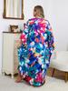 Plus Size Women Kaftan House Robe Bohemian Printing V Neck Homewear Beach Wear Bathing Suit Cover Up