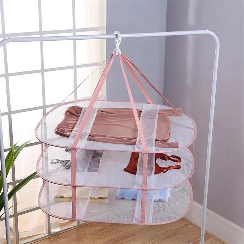 Household Clothes Drying Net Large Three-Layer Sweater Socks Hats Drying Net Multi Functional Clothes Drying Net Pocket Durable