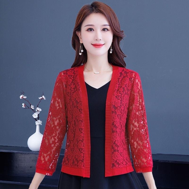 Lace Shawl Summer Short Jacket Cardigan Women's Thin Knitted Top