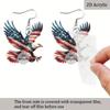 American Flag Acrylic Animal Earrings - Red & White Independence Day Theme