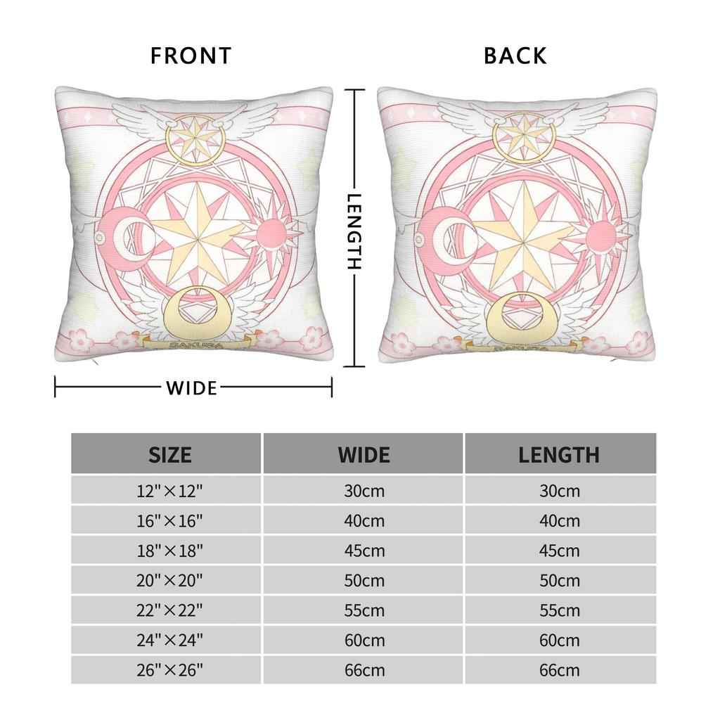 Sakura Magical Cartoon Anime Pillow Case Custom Pillow Cover Morden Pillowcases For Sofa Home Decoration