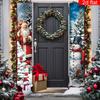 Merry Christmas Couplet Banner Santa Claus Snowman 1 Pair Polyester Indoor Outdoor Decor