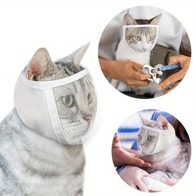 1 Stück Transparente Katze Beißschutzmaske, PVC-Material, Verstellbare Haustiersicherheitsausrüstung für Fellpflege und Tierärztliche Eingriffe