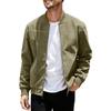 Men S Suede Flight Jacket Solid Zip Up Long Sleeve Casual Outerwear