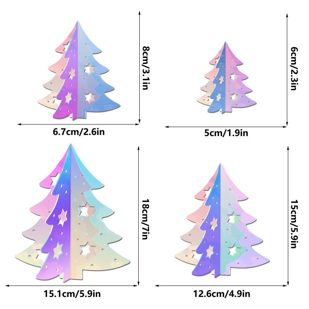 New 4PCS/SET Dazzling Paper Snowflakes Hanging 3D Waterproof For Festival Celebration Reusable Iridescent Christmas Garland