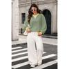 VEZFAA Women's Fashion Casual Spring Autumn Stripe Print Long Sleeve O-Neck Blouses & Shirts