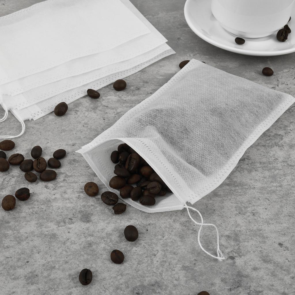 300Pcs Cold Brew Bags Fine Mesh Coffee Filter Bag No Mess Tea Filter Pouches with Drawstring for Tea Spice Straining Bag