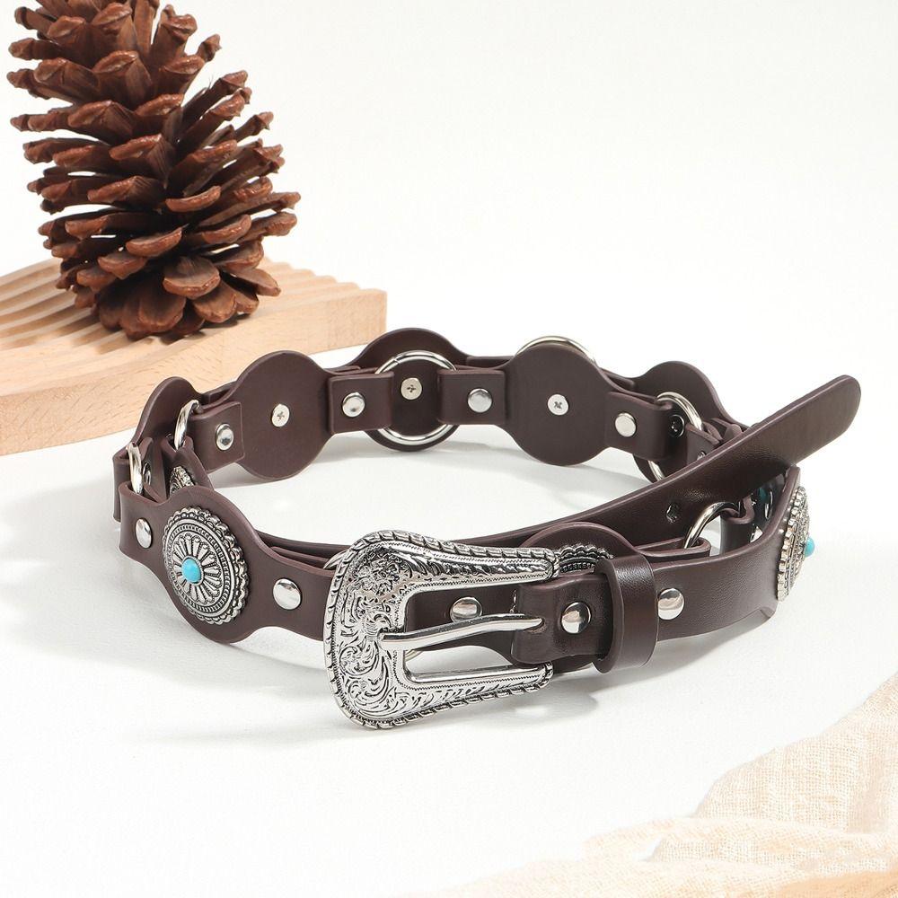 Punk Western Style Belt Carving Y2K Jeans Belt Vintage Bohemian Waist Belt Girls