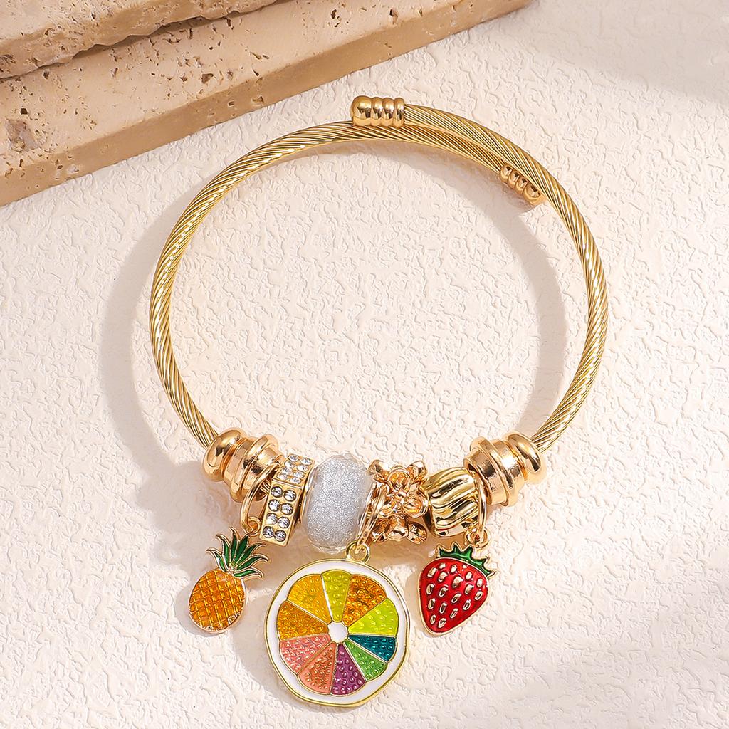 1PC Women's Fashion Pan Family Multi Element Summer Fruit Beaded Bracelet, Date, Travel Banquet, Party, Festival Dressing Gifts