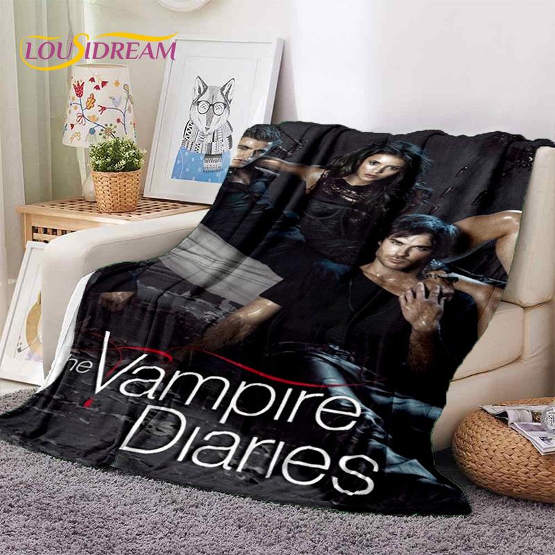 3D Latest The Vampire Diaries Damon Salvatore Soft Flannel Blankets,Throw Blanket Comfortable Blanket for Beds Sofa Home Bedroom