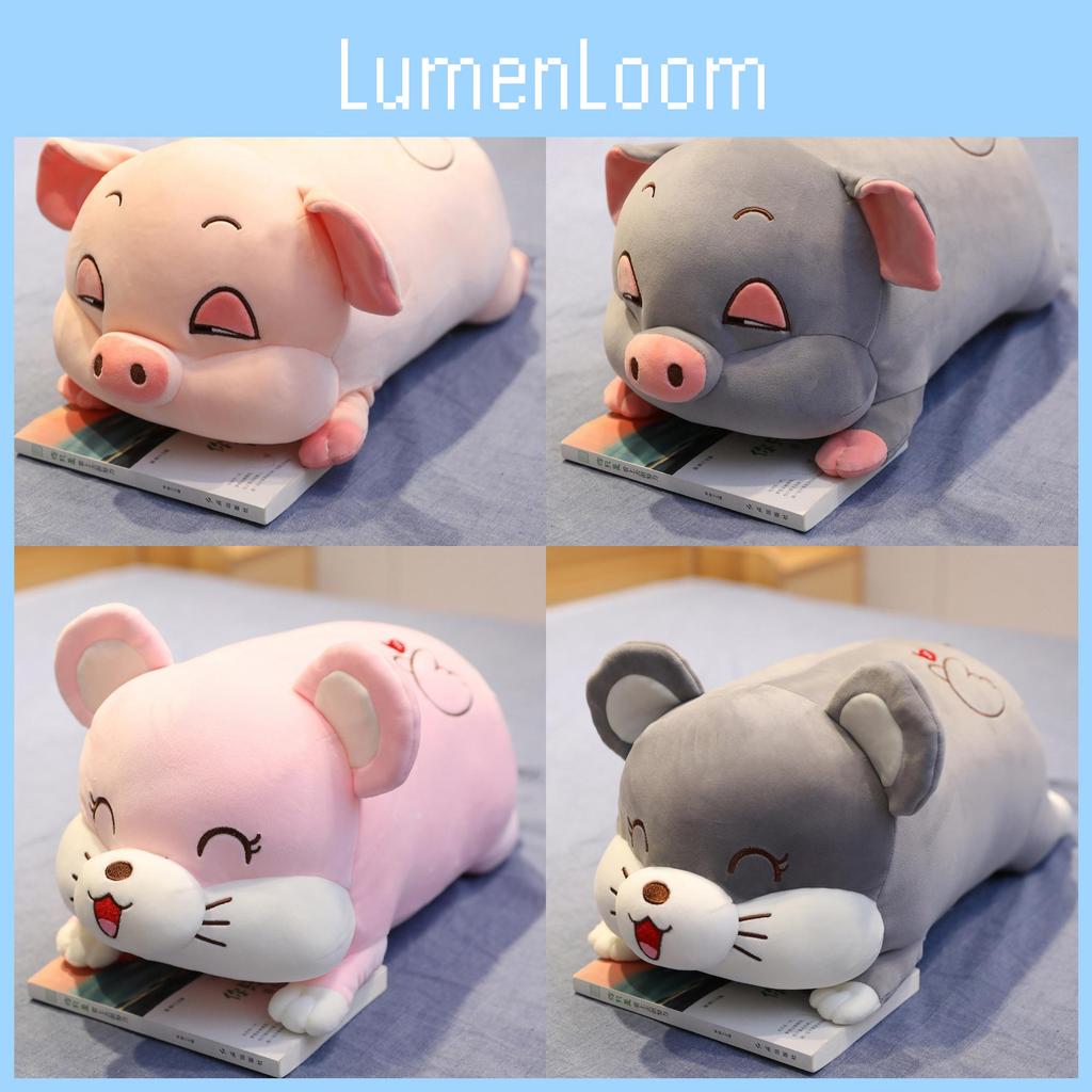 Cute Cartoon Pig Mouse Hamster Bed Pillow Girls Office Lunch Plush Gift Toy