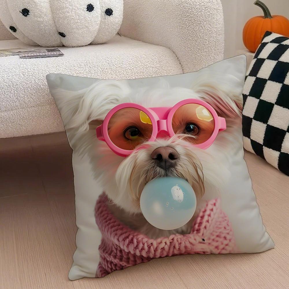 Cute Colorful Art Animal Bubble Fashion Tiger Cushion Cover Throw Pillow Cover Hidden Button Durable Polyester Chair Cushion