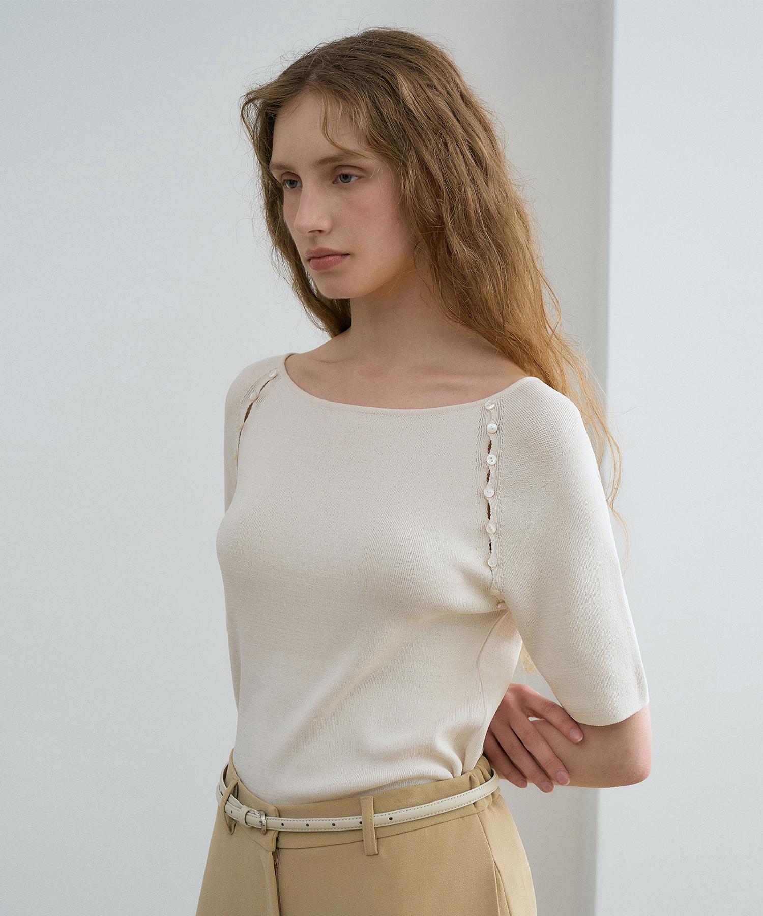 Rene J Button Golgi Вязаный Cream/Os