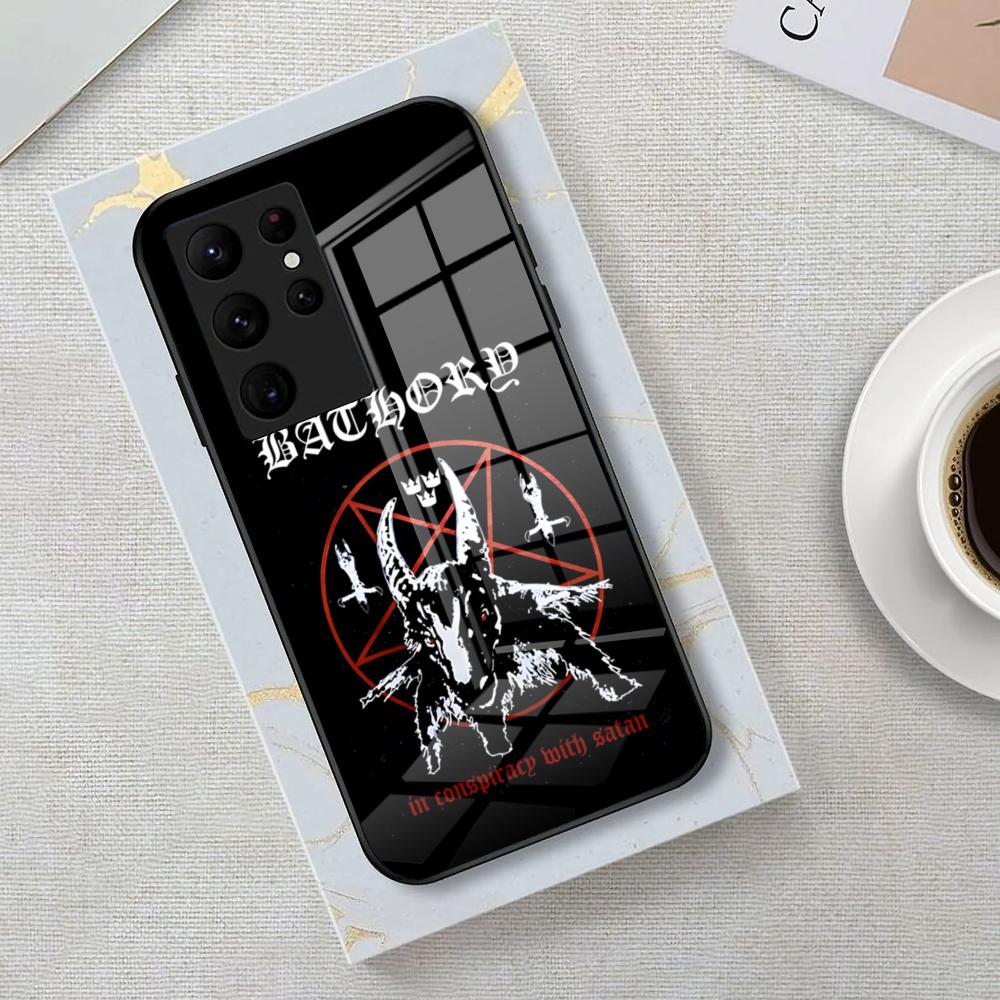 Bathory Band Phone Case For Samsung S26 S25 Edge Ultra 23 22 21 20 Ultra Plus S24 Fe Glass Cover