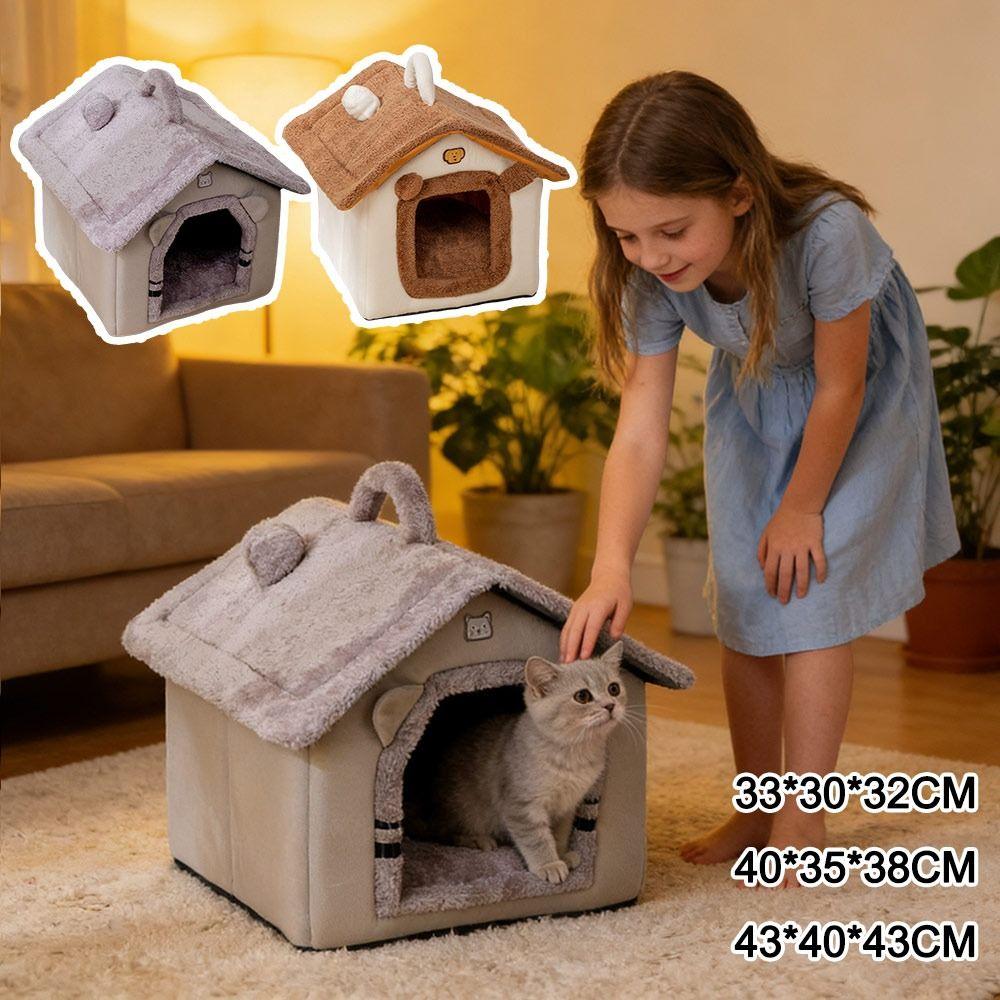 Thickened Pet Warm House Detachable Pet Bed Comfortable Cat And Dog House Puppy