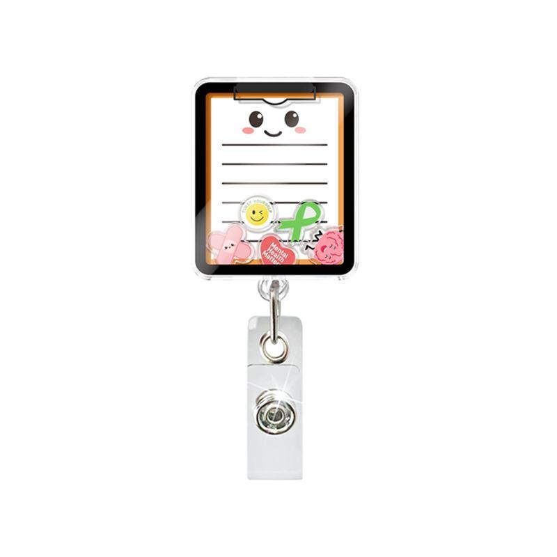 1 Stuk 2026 Nieuw Ontwerp Shaker Acryl Anime Menselijk Orgaan Intrekbaar Arts ID Kaarthouder Verpleegkundige Badge Reel Alligator Clip