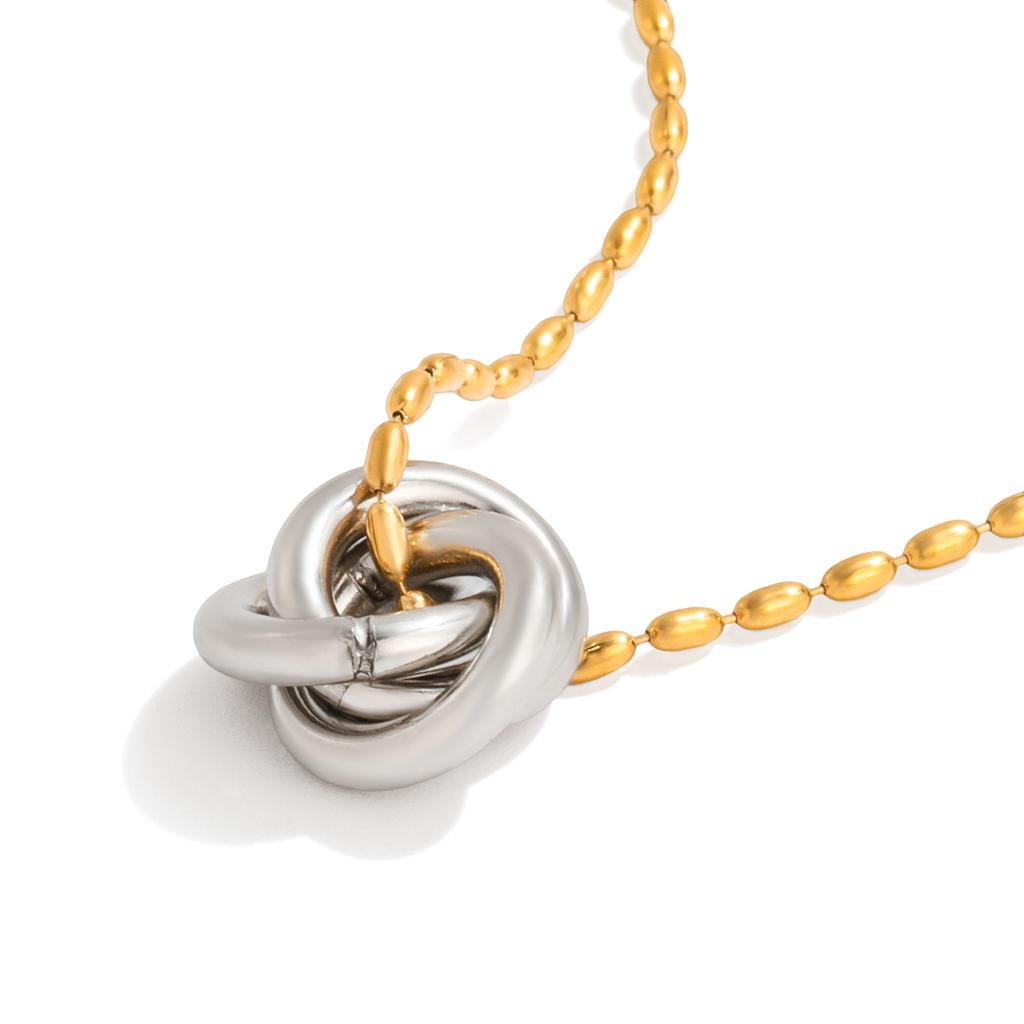 Yori Gold Silver Interlocking Wrap Pendant Necklace 2025 for Women Stainless Steel Summer Fashion Personal Necklace Jewelry