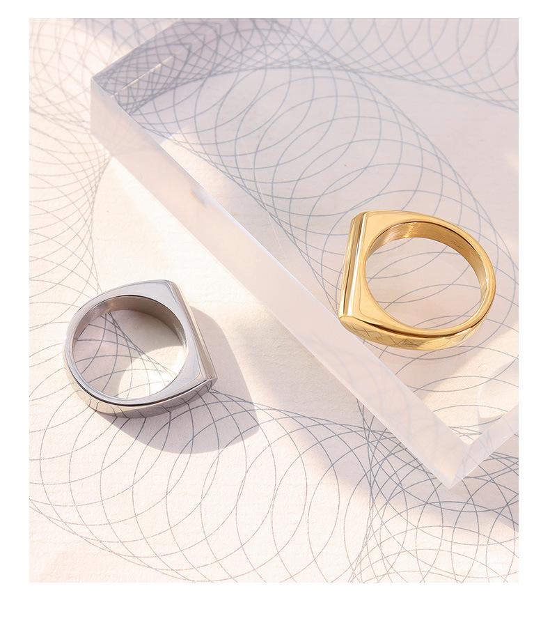 18K Gold-Plated Titanium Steel Geometric Stacking Rings