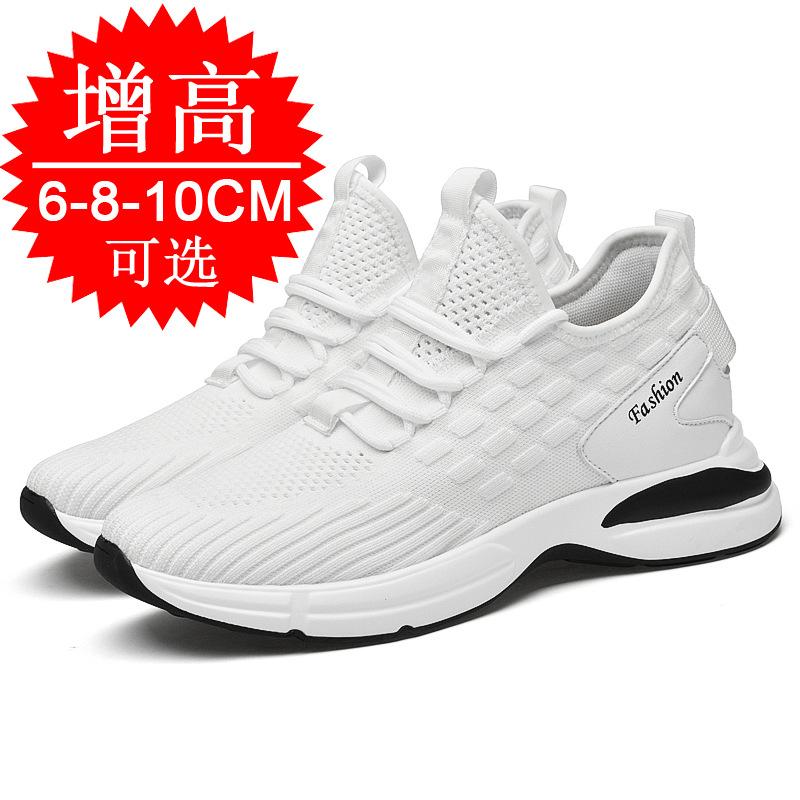 Breathable Mesh Elevator Shoes for Men 6cm 8cm 10cm Invisible Height Increase Summer White Sneakers Casual Canvas Shoes