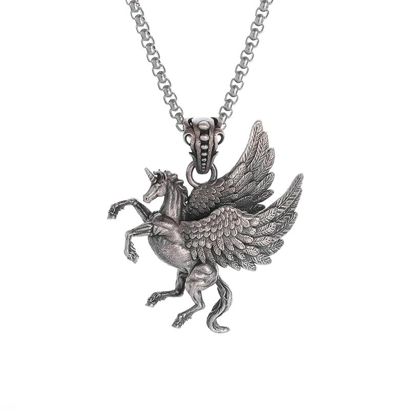 Vintage Punk Biker Girls Pendant Fashion Necklace for Men Women Motorcycle Riding Statement Jewelry Gifts