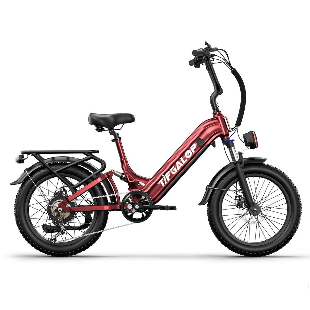 TIFGALOP XC20 All-Terrain Electric Bicycle 48V20AH Battery 500W Motor 20 Inch Fat Tires City Commuting E-Bike With Tow Seat
